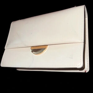 Vintage Style Faux  Leather Ivory Clutch